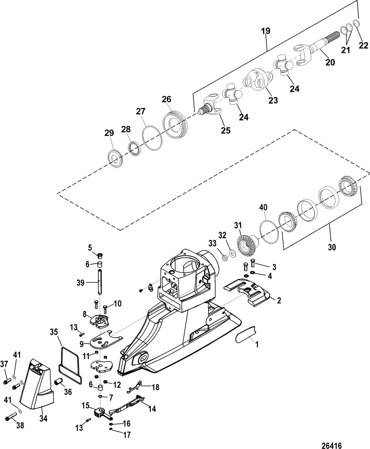 MERCRUISER BRAVO X (I-II-III) Universal Joint and Shift Components