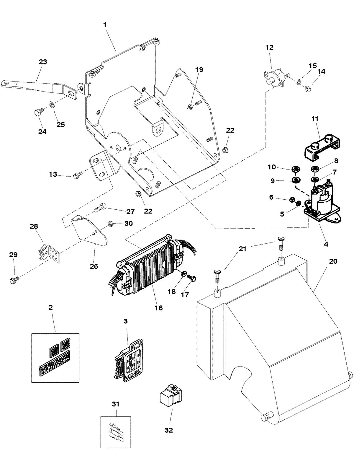MERCRUISER 350 MAGNUM TBI TOURN SKI ELECTRICAL BOX AND COMPONENTS