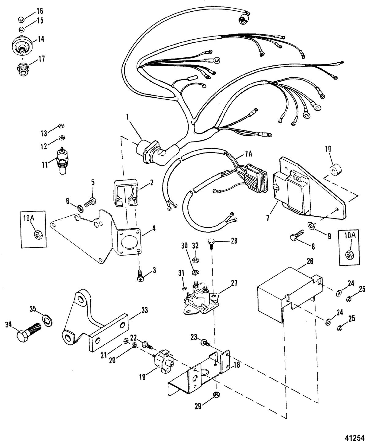 MERCRUISER 7.4L TRANSMISSION W/HURTH (G.M.) Wiring Harness, Electrical and Ignition