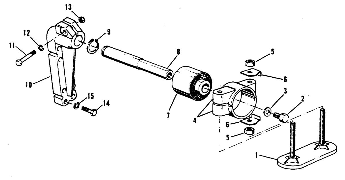 MERCRUISER HINO DIESEL 250 H.P. TRANSMISSION MOUNTING (V - DRIVE)