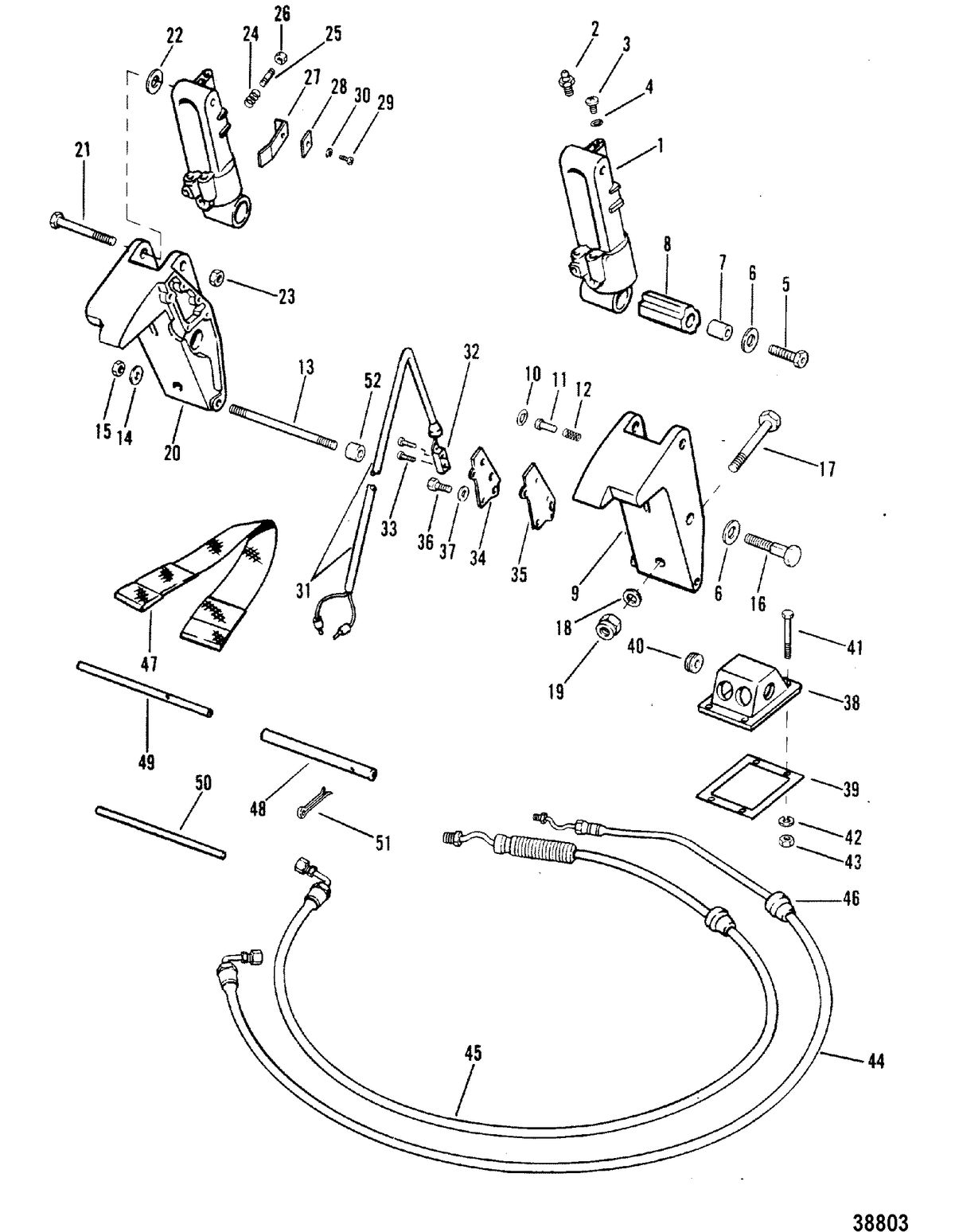 MERCURY 35 HP TRIM CYLINDERS AND HYDRAULIC HOSES