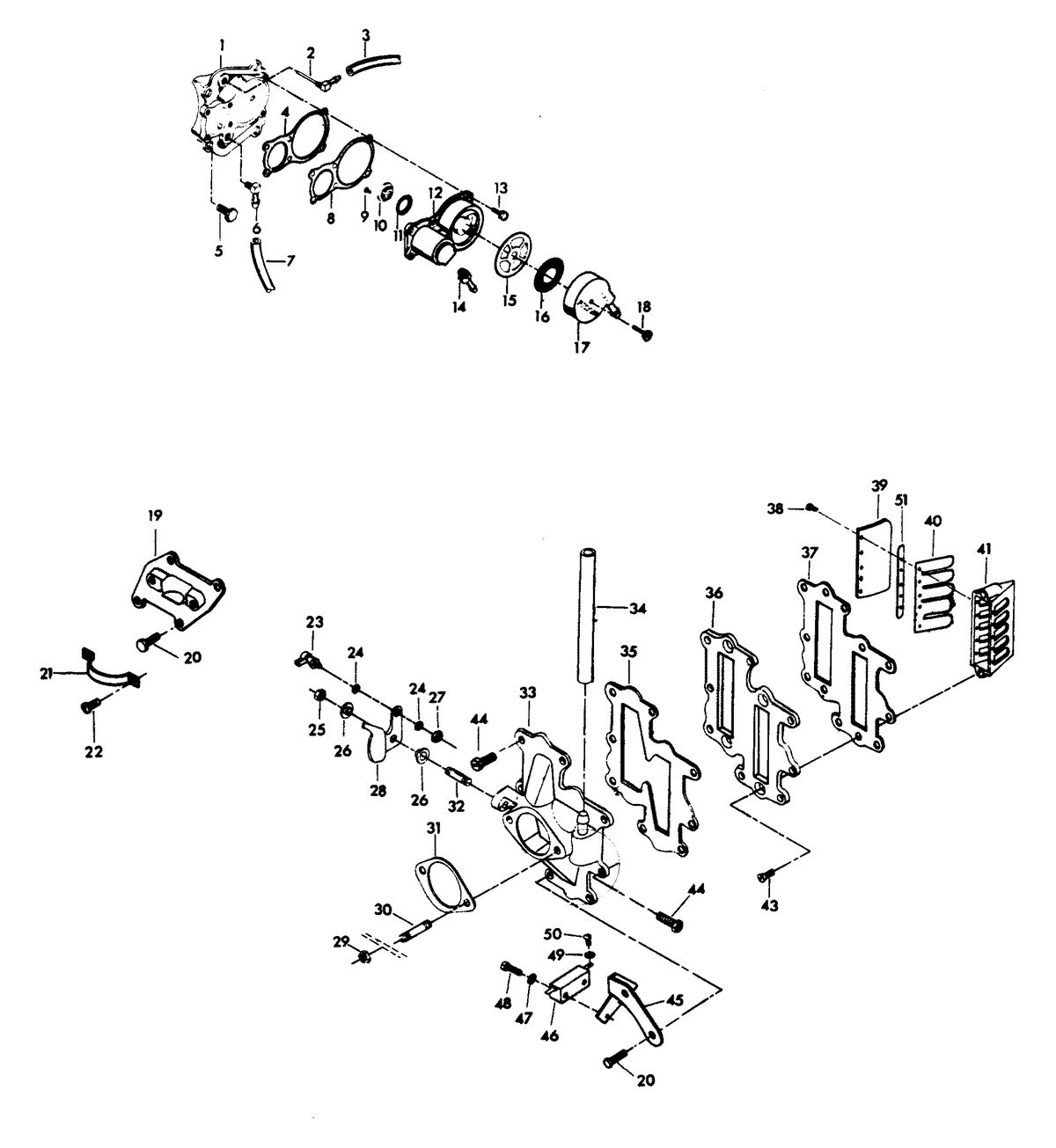 CHRYSLER 100 H.P. FUEL PUMP AND REED PLATE