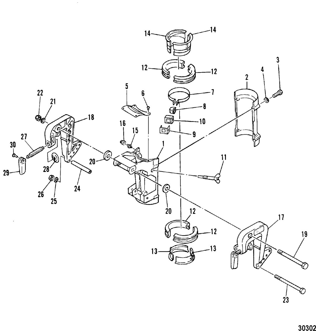 MARINER 8 HP W/MARATHON CLAMP AND SWIVEL BRACKET