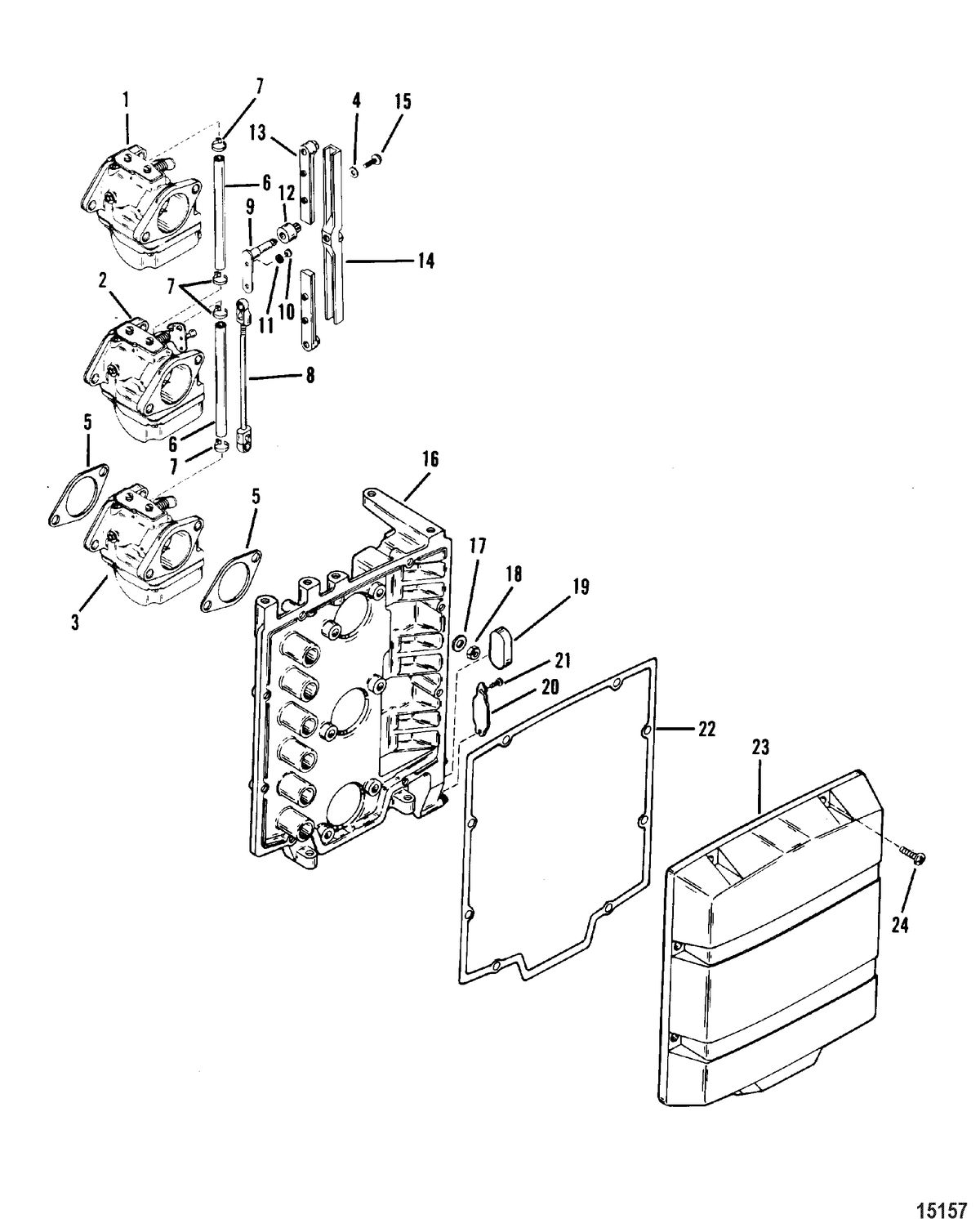 MERCURY/MARINER 70/75/80/90 HP (3 CYLINDER)) Carburetor And Attenuator Plate