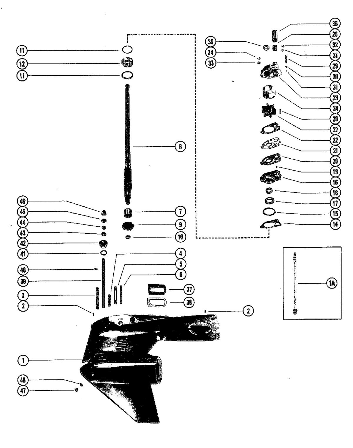 MERCURY MERC 90 GEAR HOUSING (DRIVE SHAFT)