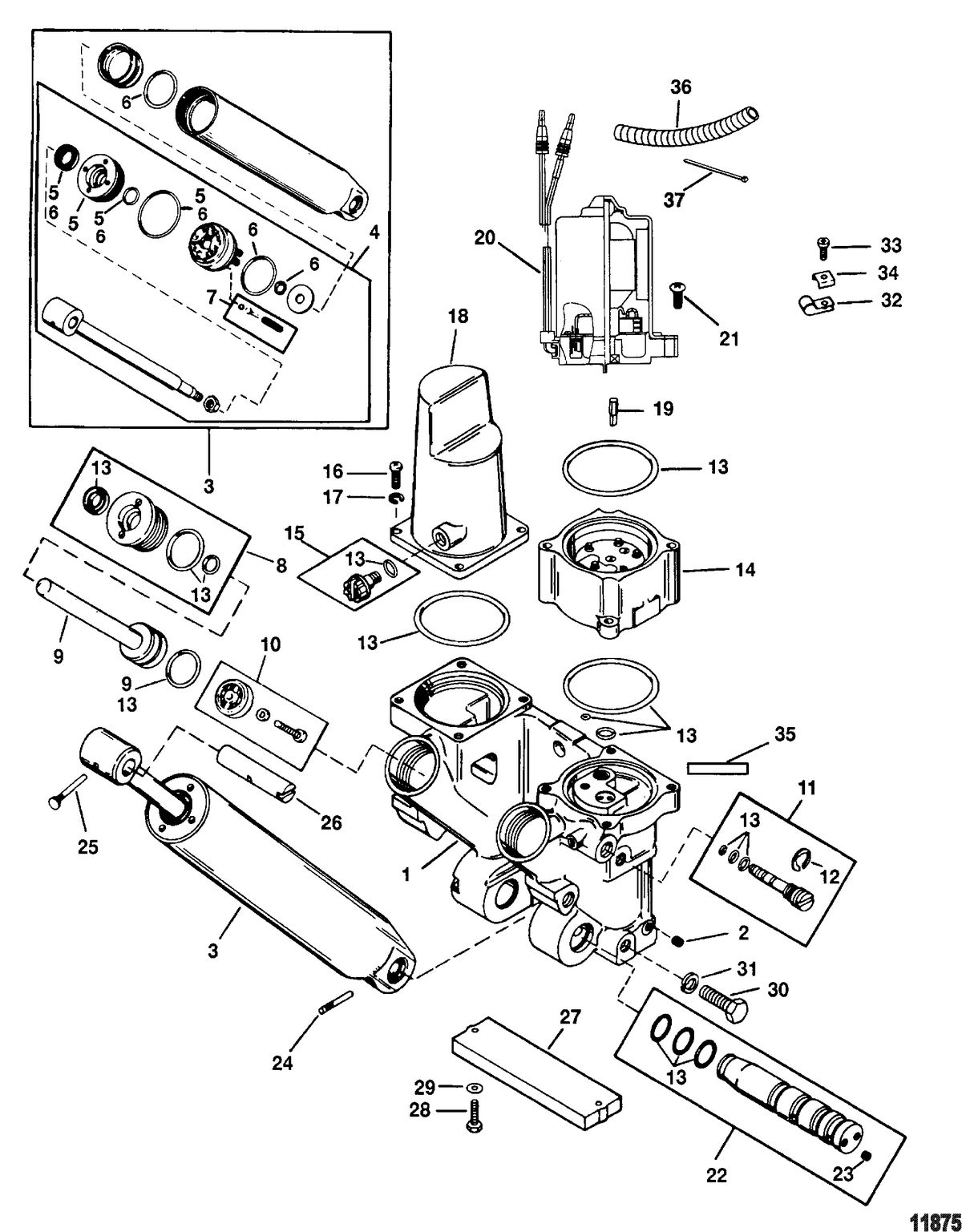 RACE OUTBOARD PARTS MANUAL 300X (3.0L EFI) PRO MAX Power Trim Components(Removable Pump Housing)