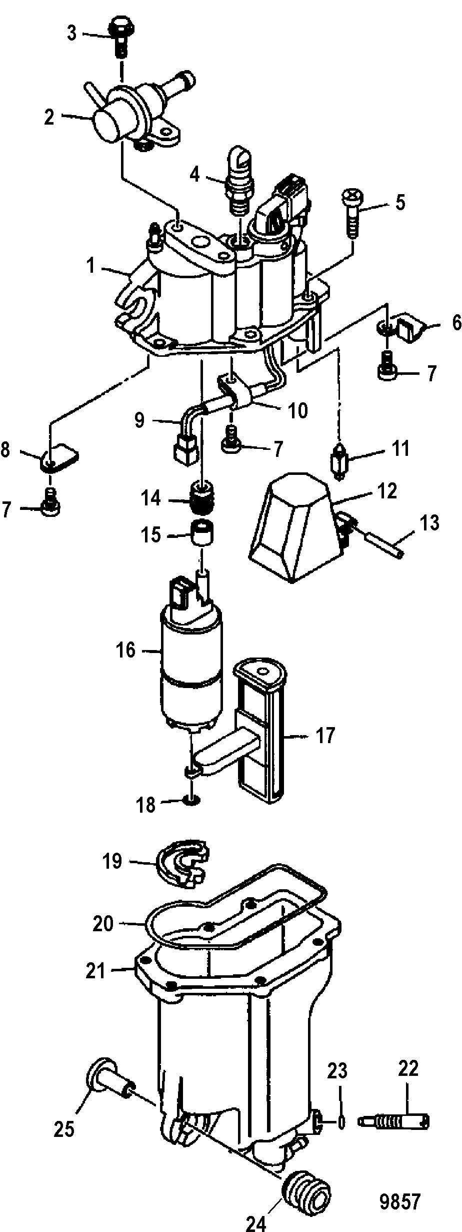 MERCURY/MARINER 75/80/90/100 EFI 4-STROKE Vapor Separator