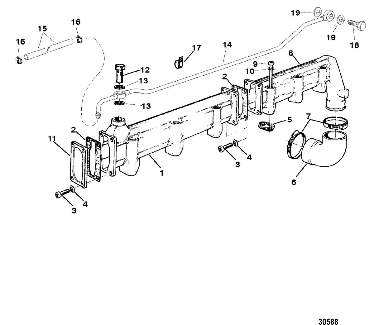 MERCRUISER D4.2L/200-LD MANIFOLD STRIP