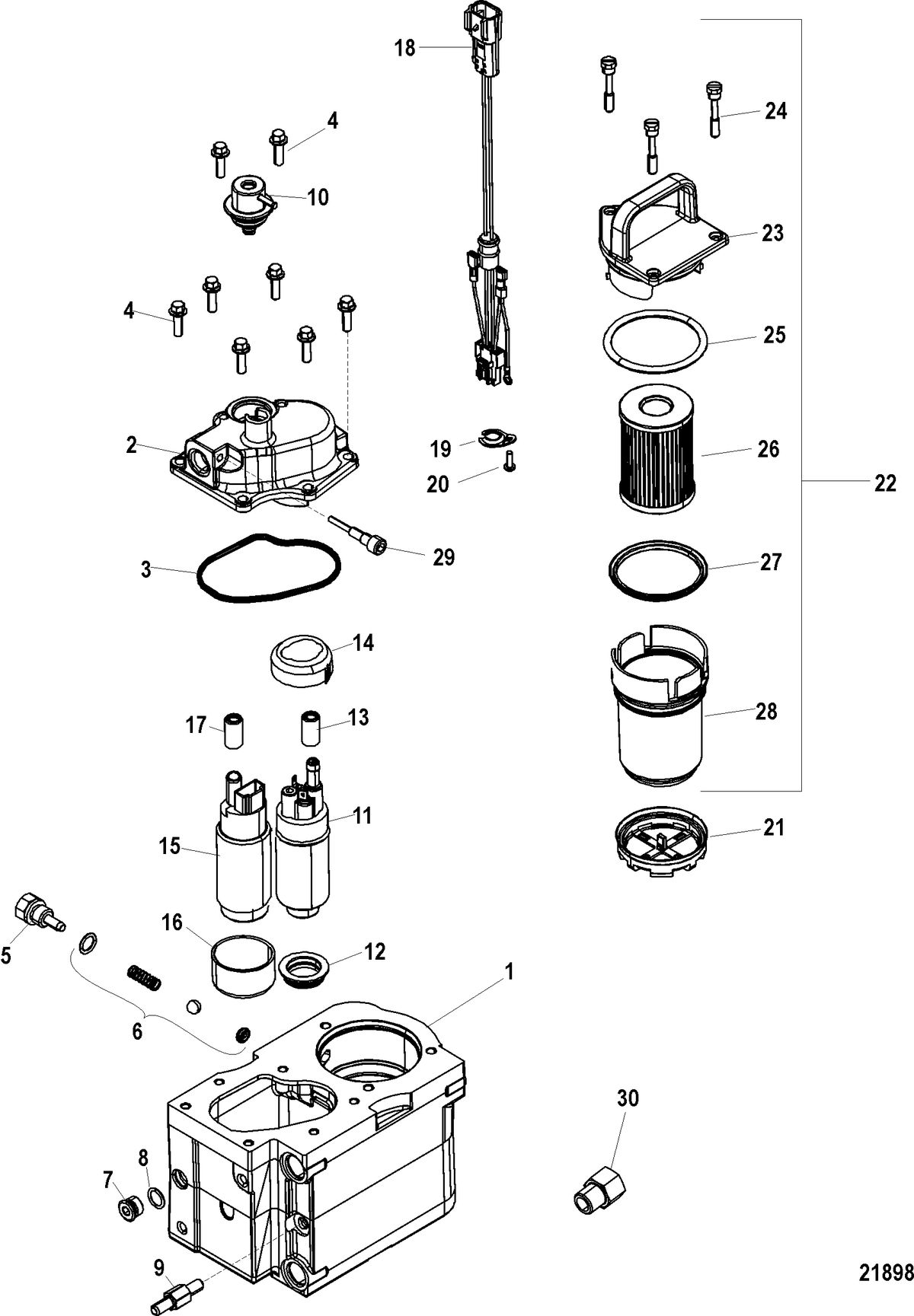 MERCRUISER 496 MAG STERNDRIVE Fuel Module Components
