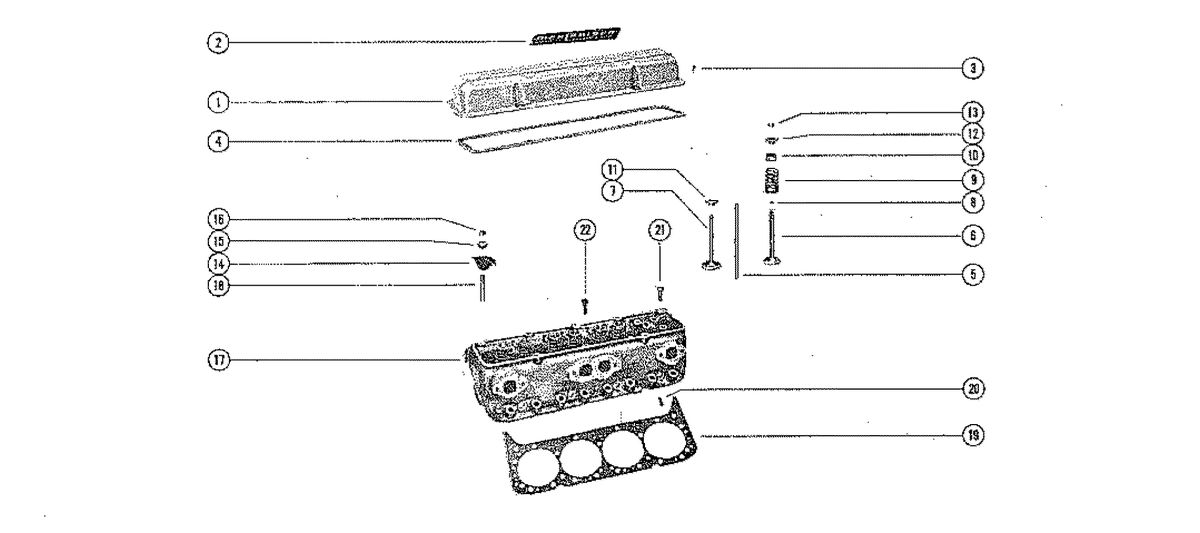 MERCRUISER 225 ENGINE (STERN DRIVE AND INBOARD) CYLINDER HEAD AND ROCKER COVER
