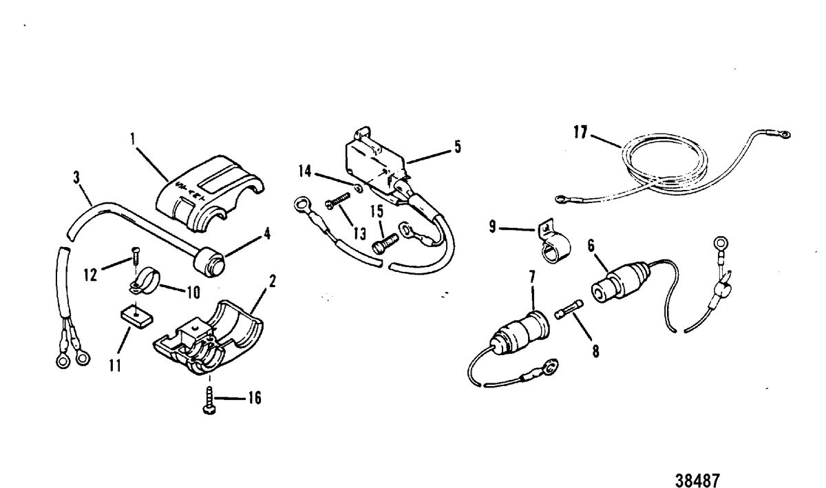 MERCURY/MARINER 18/20/25 H.P. (XD) HARNESS AND START COMPONENTS