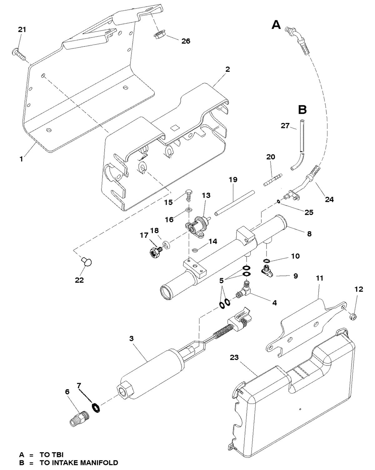 MERCRUISER 350 MAG MPI BRAVO FUEL PUMP AND FUEL COOLER