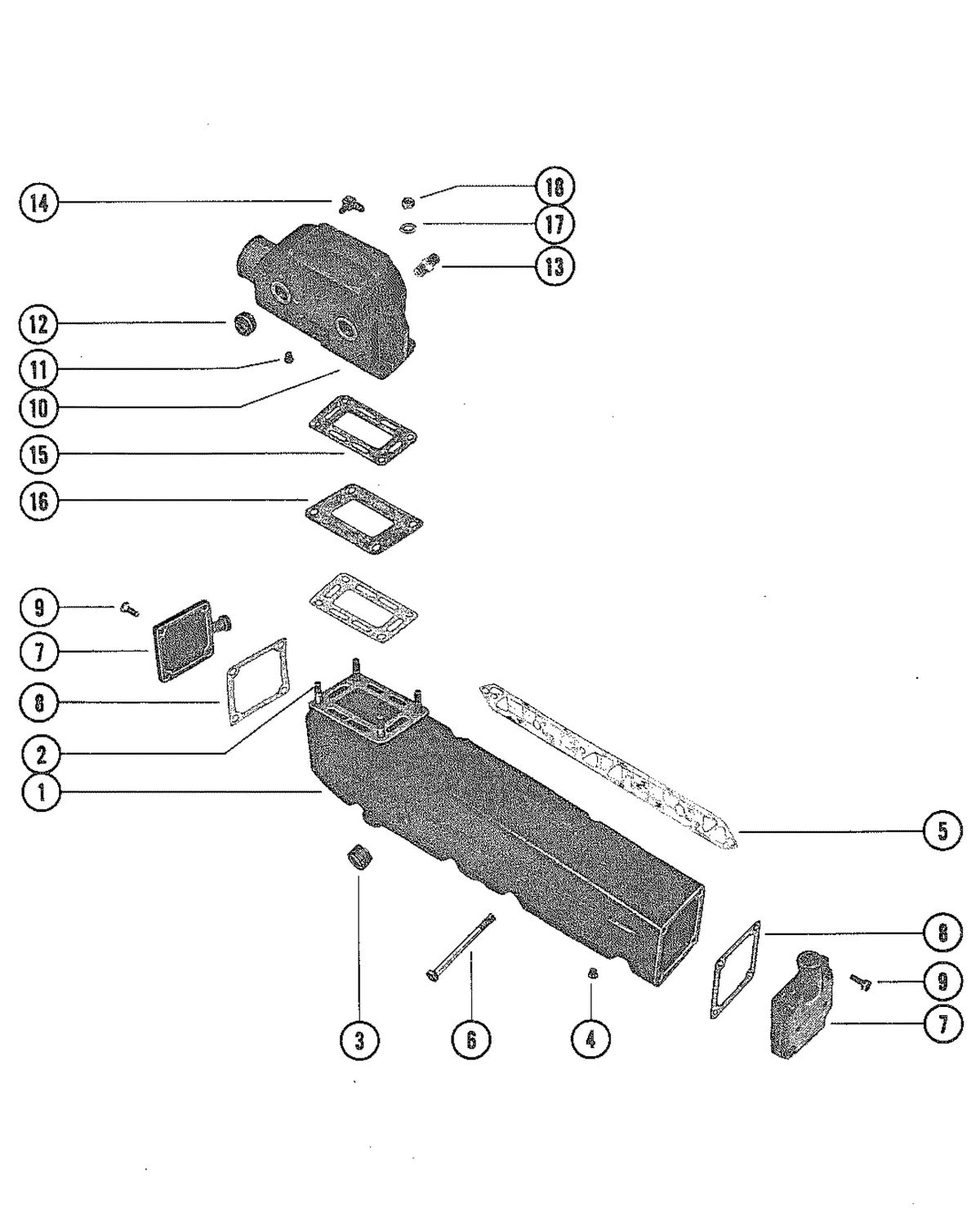 MERCRUISER 330 ENGINE (G.M.) EXHAUST MANIFOLD AND EXHAUST ELBOW