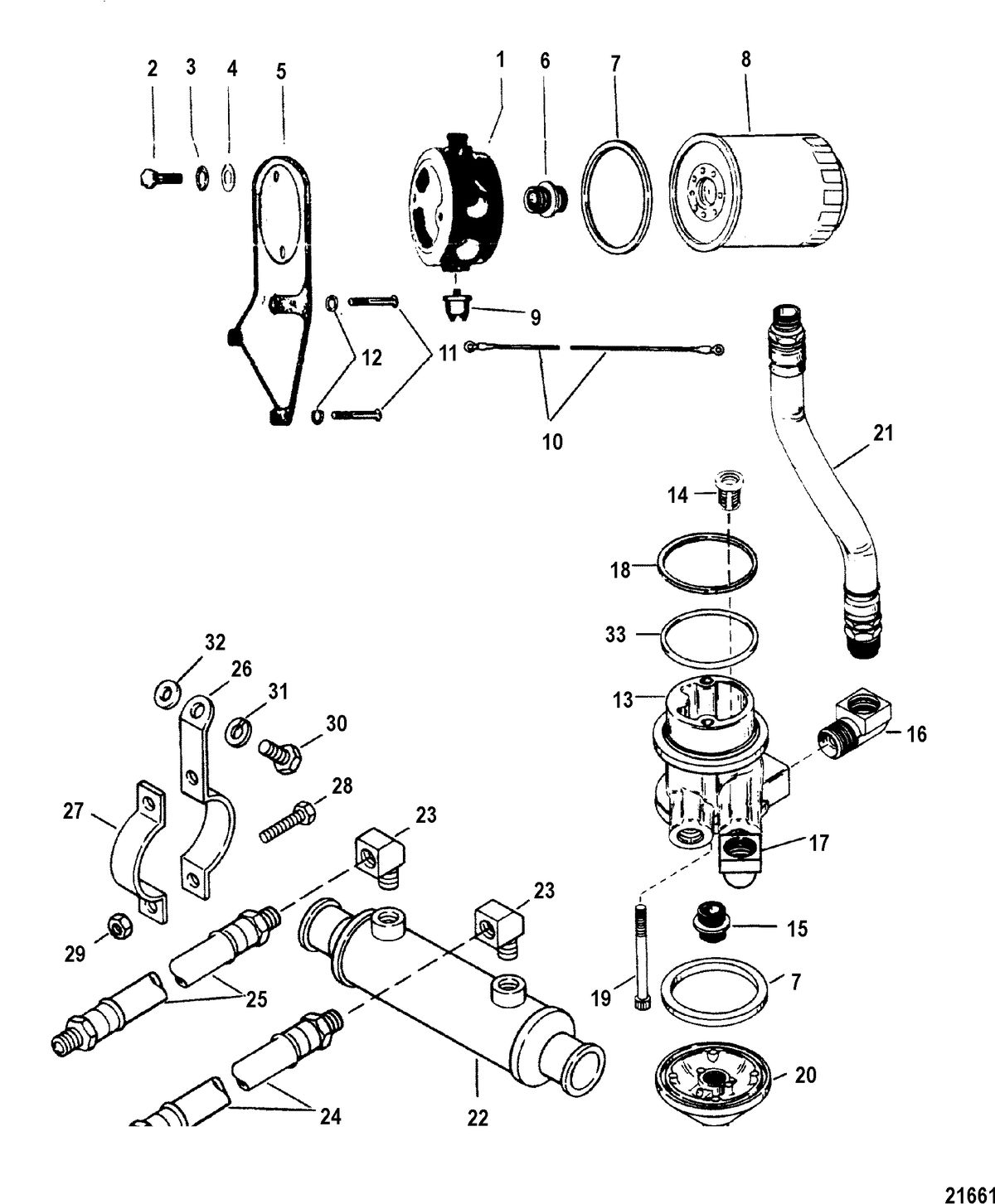 RACE STERNDRIVE 420 / 425 Oil Cooler(Serial # 0A398941 Thru 0D725499)