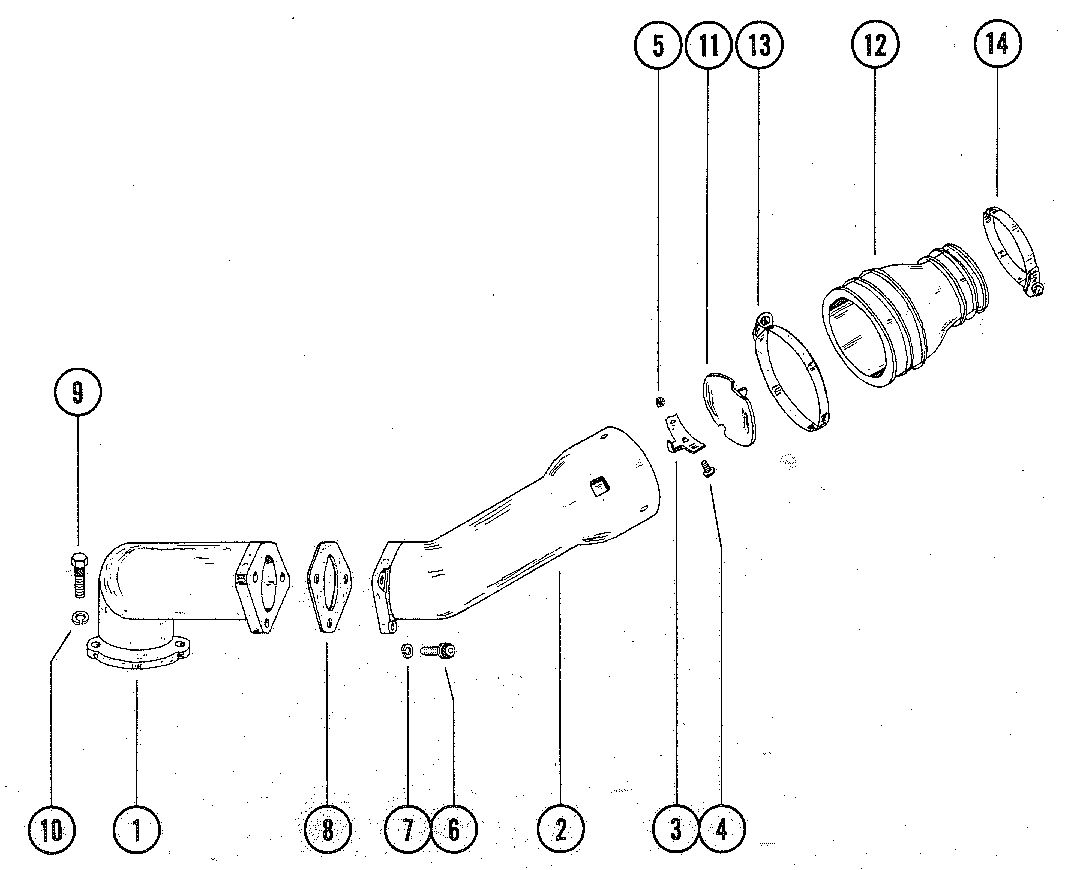 MERCRUISER 485 ENGINE EXHAUST ELBOW ASSEMBLY