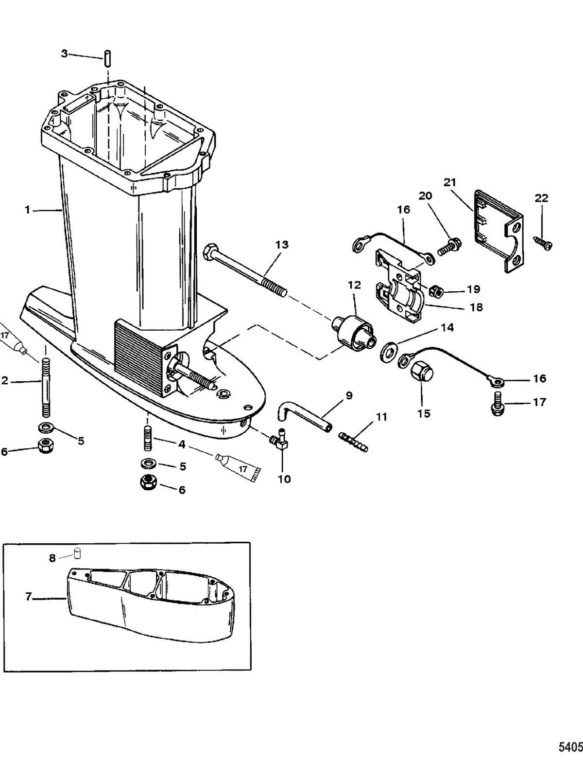 MERCURY/MARINER 100/115/125 HP 80 JET (4 CYLINDER) Driveshaft Housing, USA-0T800999/ BEL-0P267999 and Below