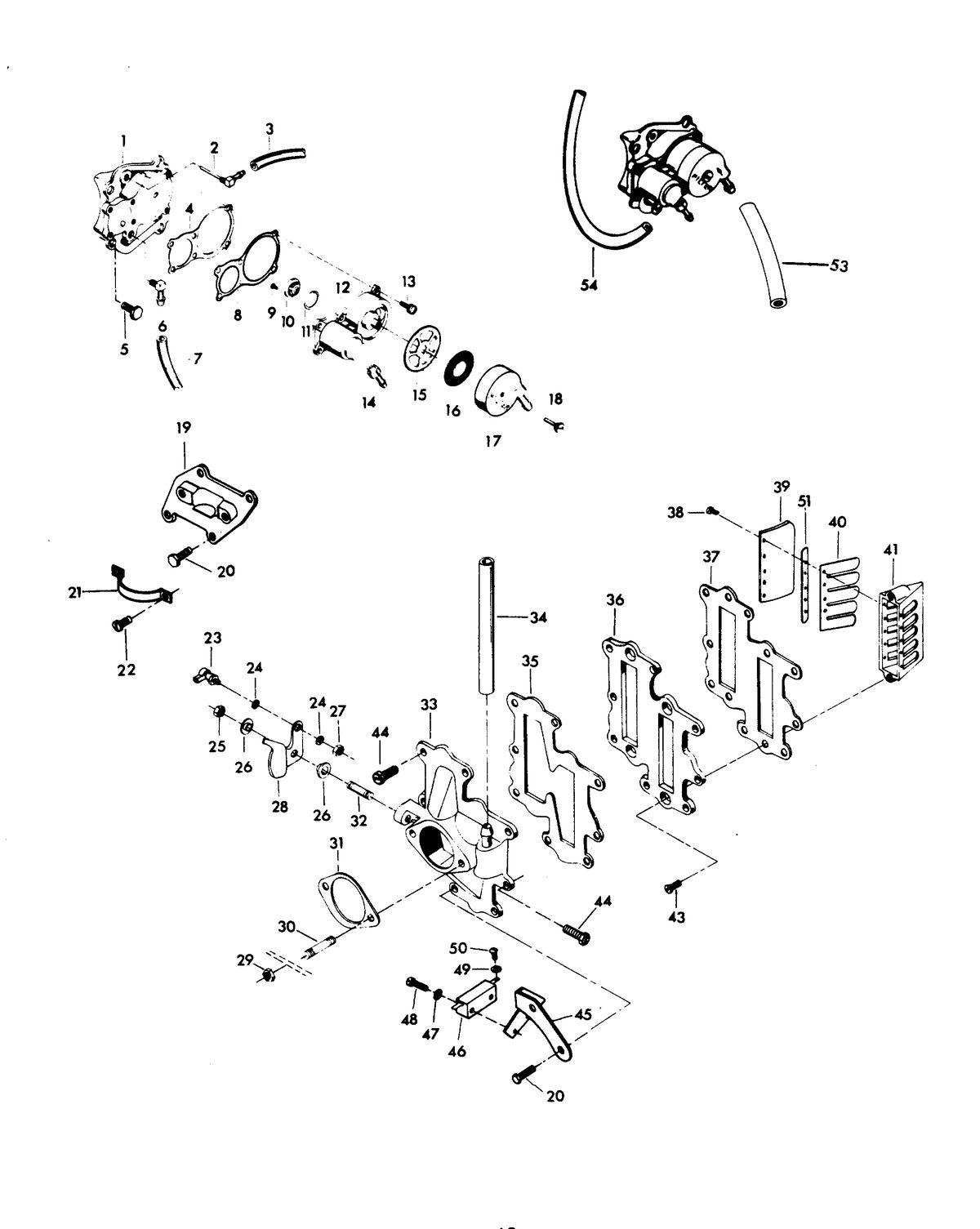 CHRYSLER 140 H.P. FUEL PUMP AND REED PLATE