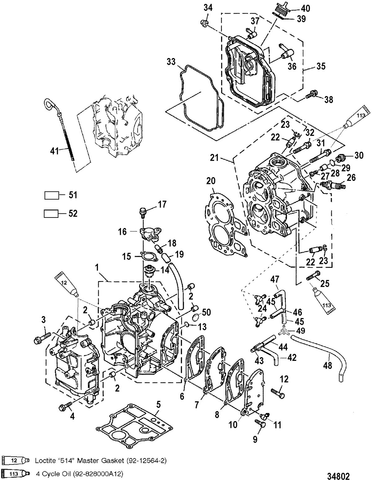 MERCURY/MARINER 8 BODENSEE 4-STROKE Cylinder Block and Crankcase