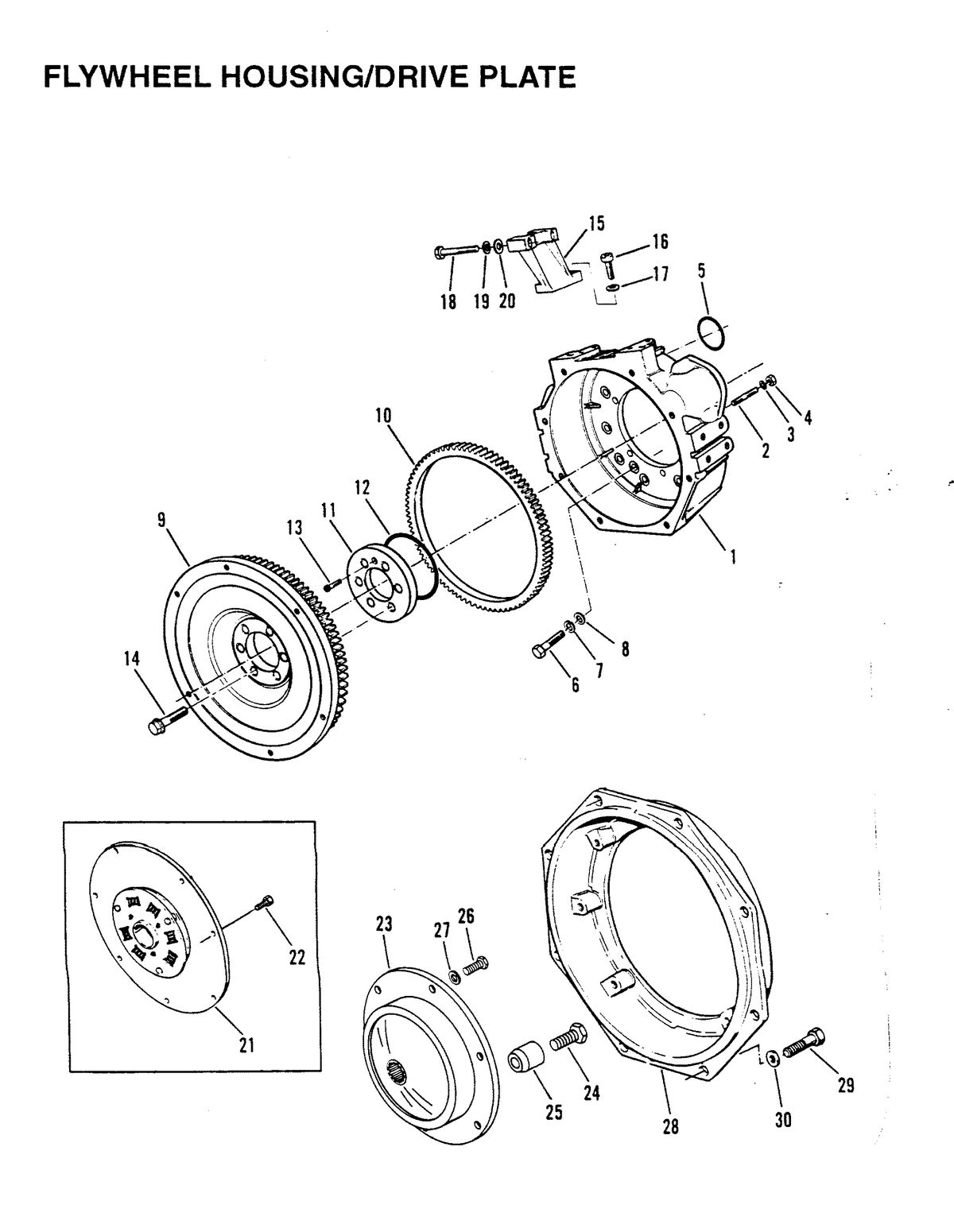 MERCRUISER D-254 TURBO ACDIESEL ENGINE STERN DRIVE/INBOARD FLYWHEEL HOUSING/DRIVE PLATE (INBOARD)