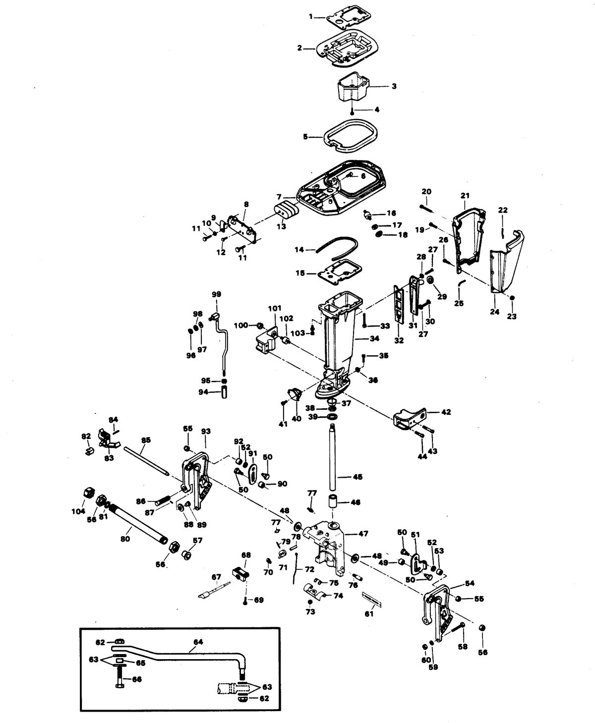 CHRYSLER 45 H.P. MOTOR LEG