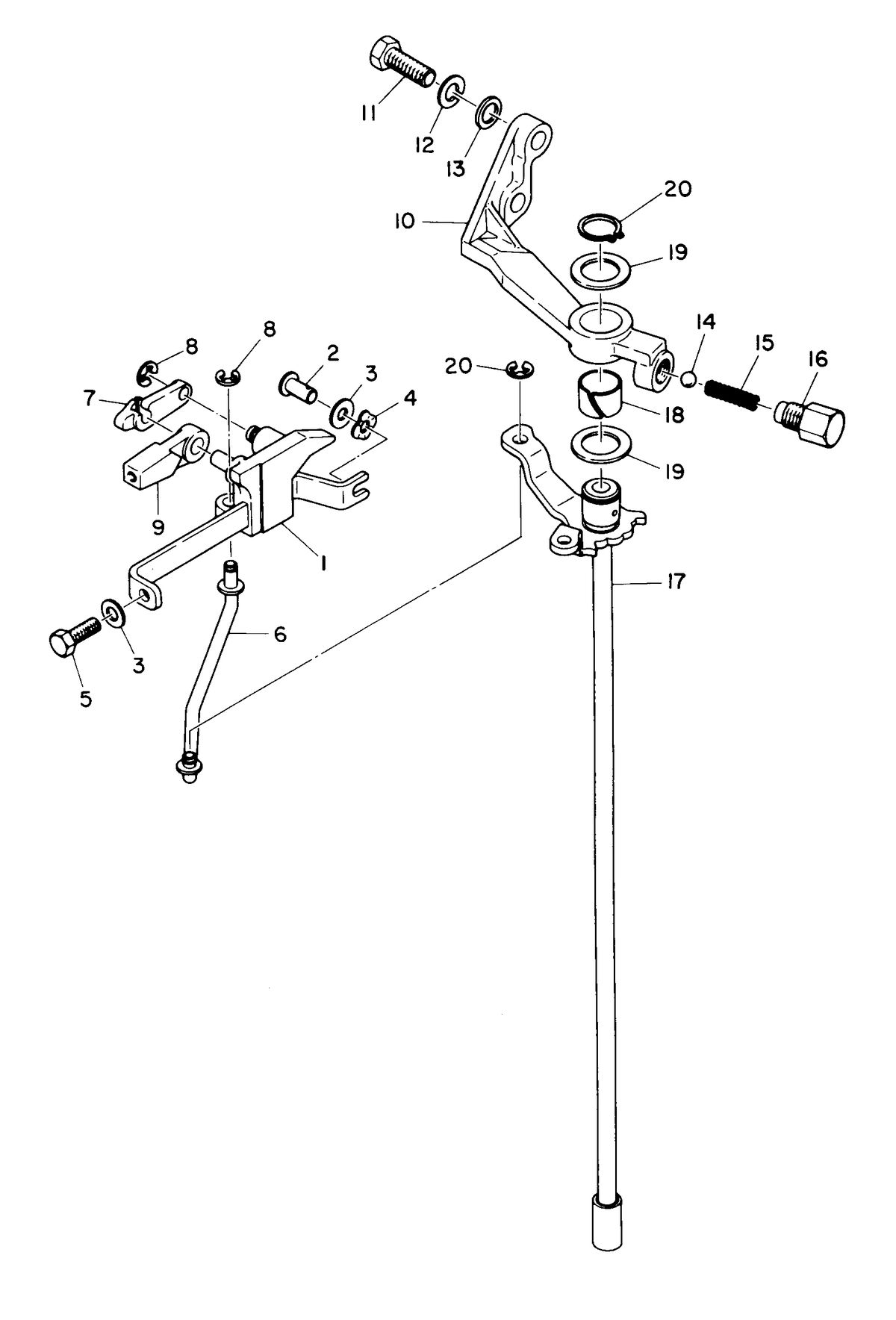 MARINER 48 HORSEPOWER GEAR SHIFT LINKAGE