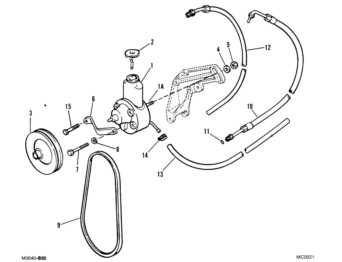 MERCRUISER 320 H.P. E.F.I ALPHA ONE ENGINE POWER STEERING COMPONENTS