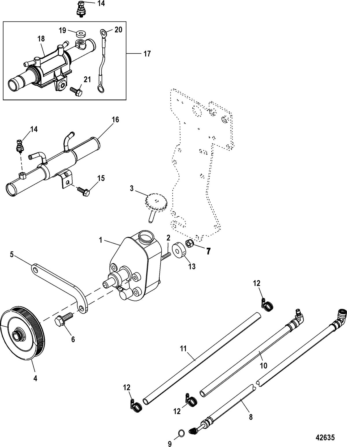 MERCRUISER 5.0L, 350, 377 MAG MPI STERNDRIVE EC Alpha/Bravo Steering Components