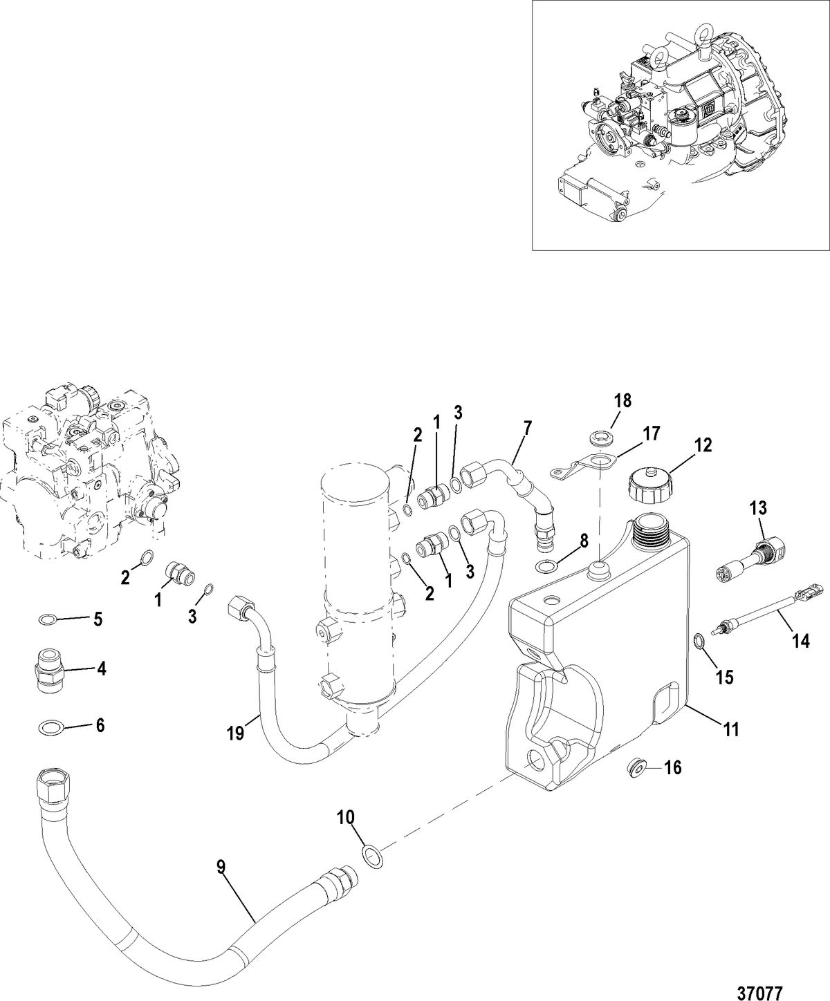 MERCRUISER ZEUS Hydraulic System, Starboard