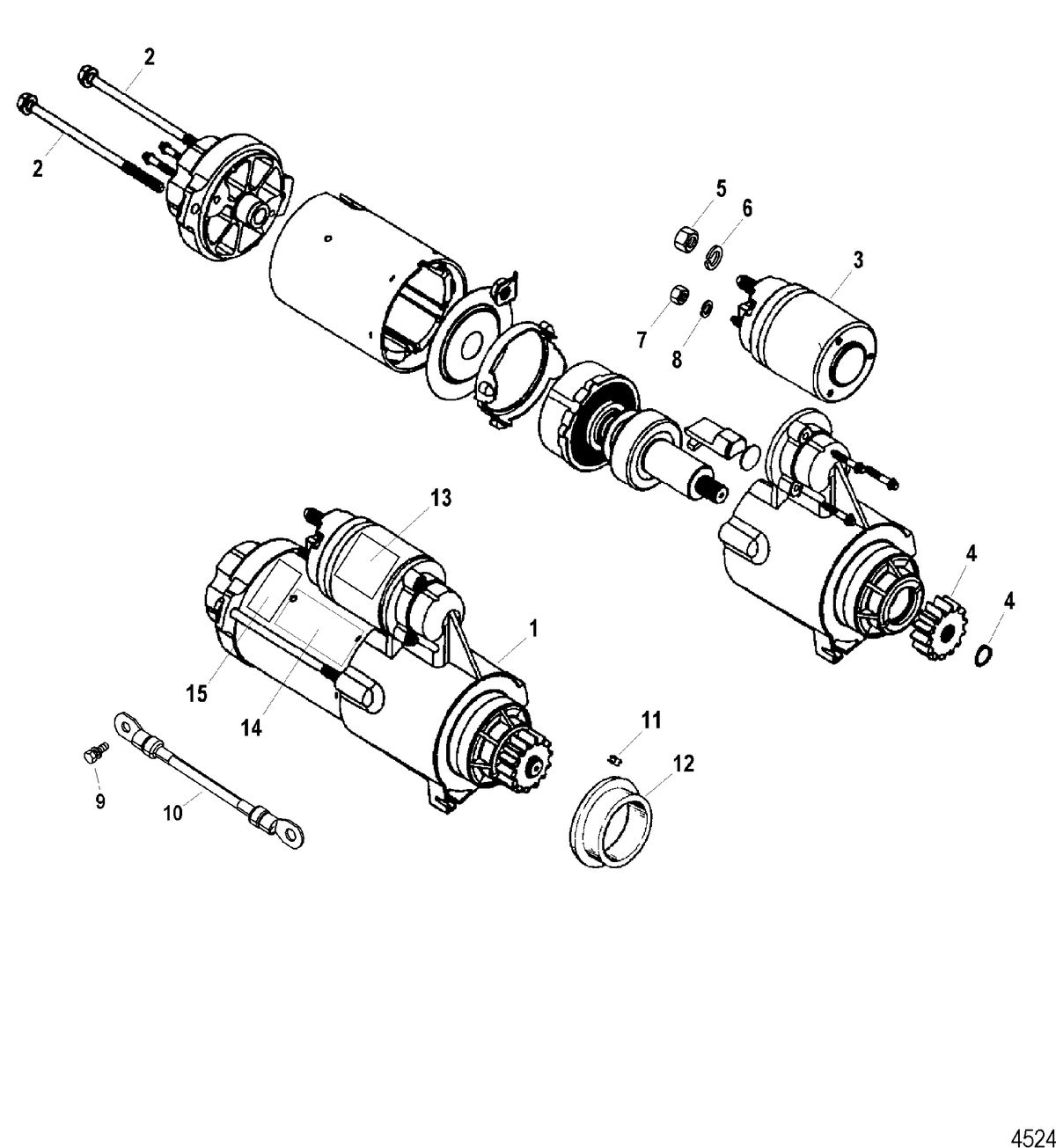 SPORTJET 240 EFI AND 240 EFI M2 JET DRIVE Starter Motor Assembly