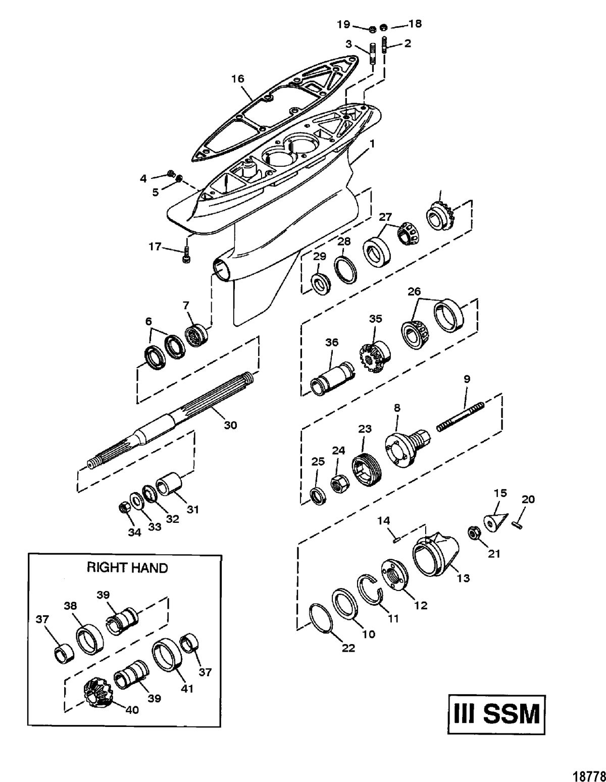 MERCRUISER ALPHA-ONE SS, II SSM, III, III SSM, IIIA SSM, IV SSM, V SSM GEAR HOUSING ASSEMBLY(PROPSHAFT) (III SSM)