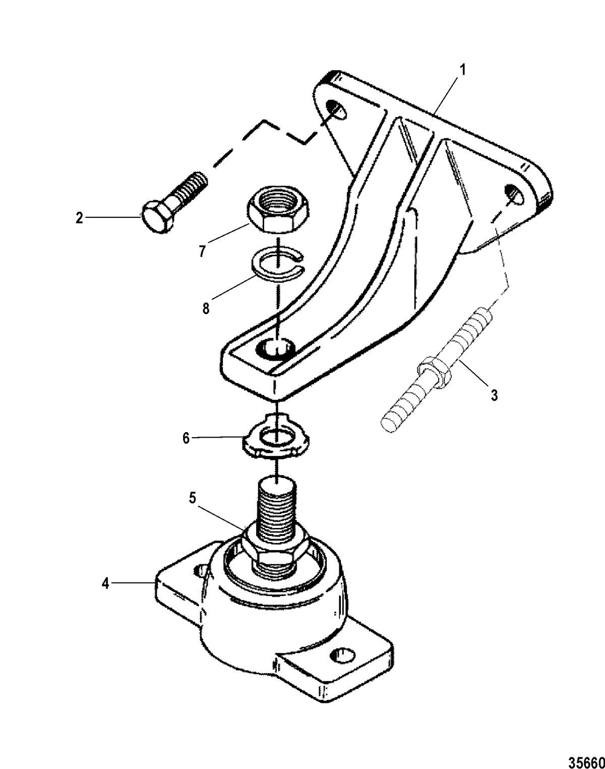 MERCRUISER 7.4L MPI BRAVO L29 (GEN VI) ENGINE MOUNTING
