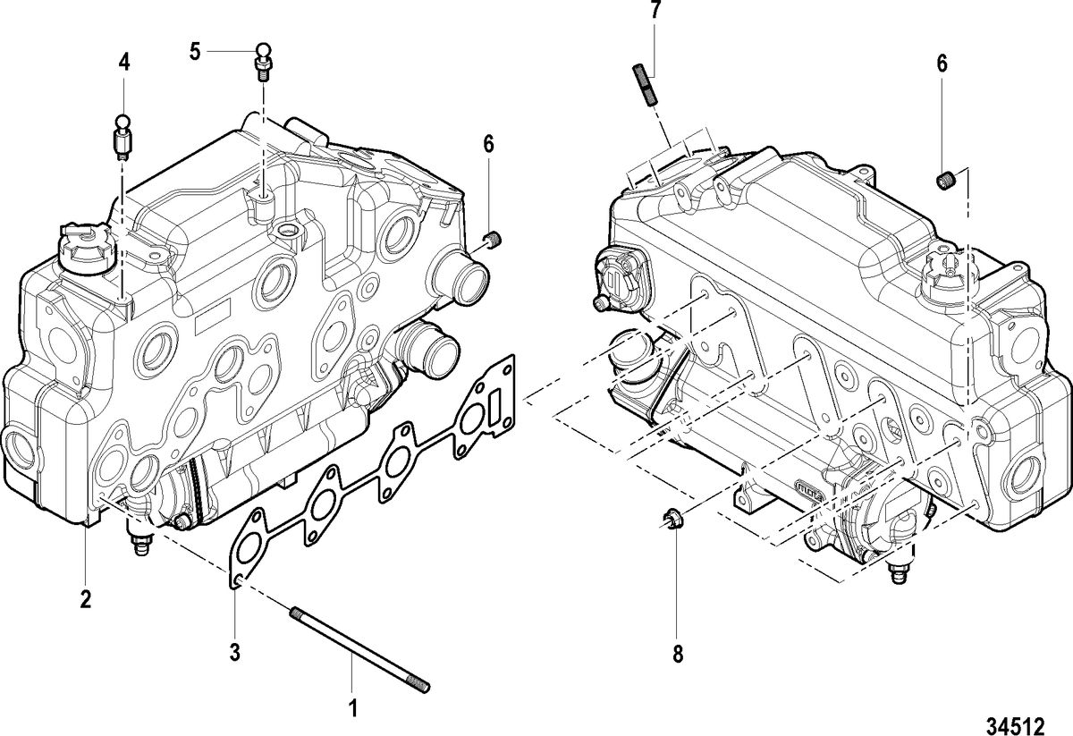 MERCRUISER 2.0L I4 115-130HP DIESEL Exhaust Manifold