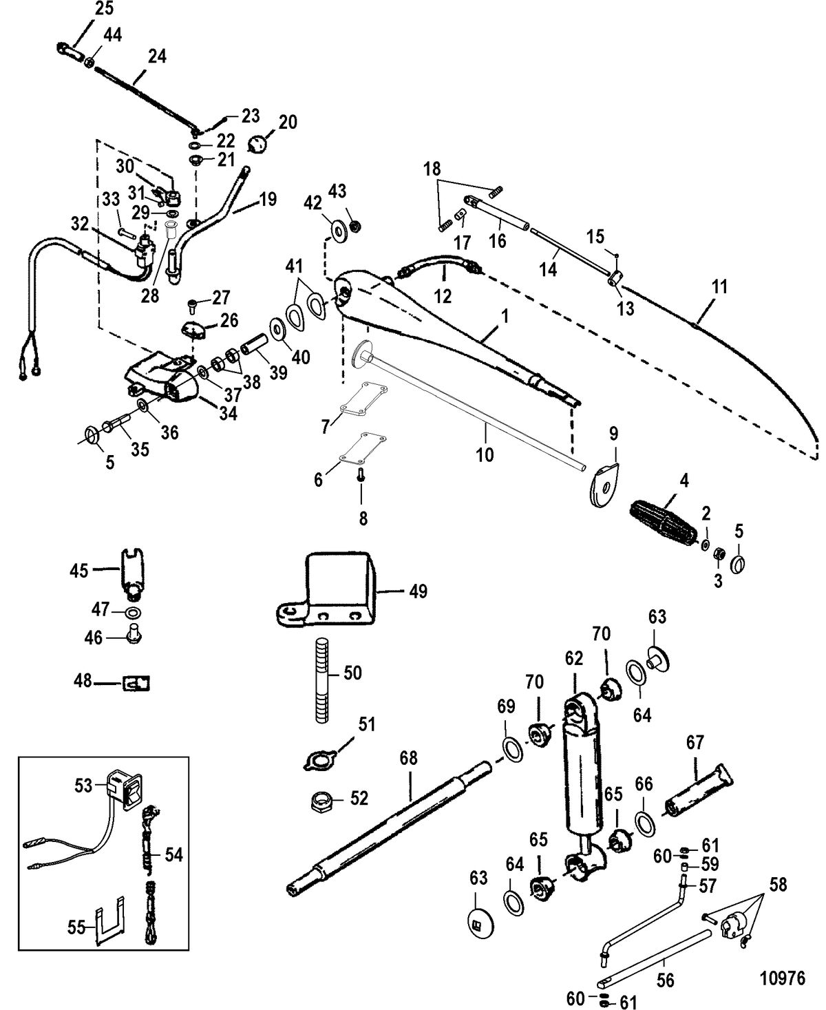 ACCESSORIES STEERING SYSTEMS AND COMPONENTS Tiller Handle Kit(78551A28 and 78551A29)