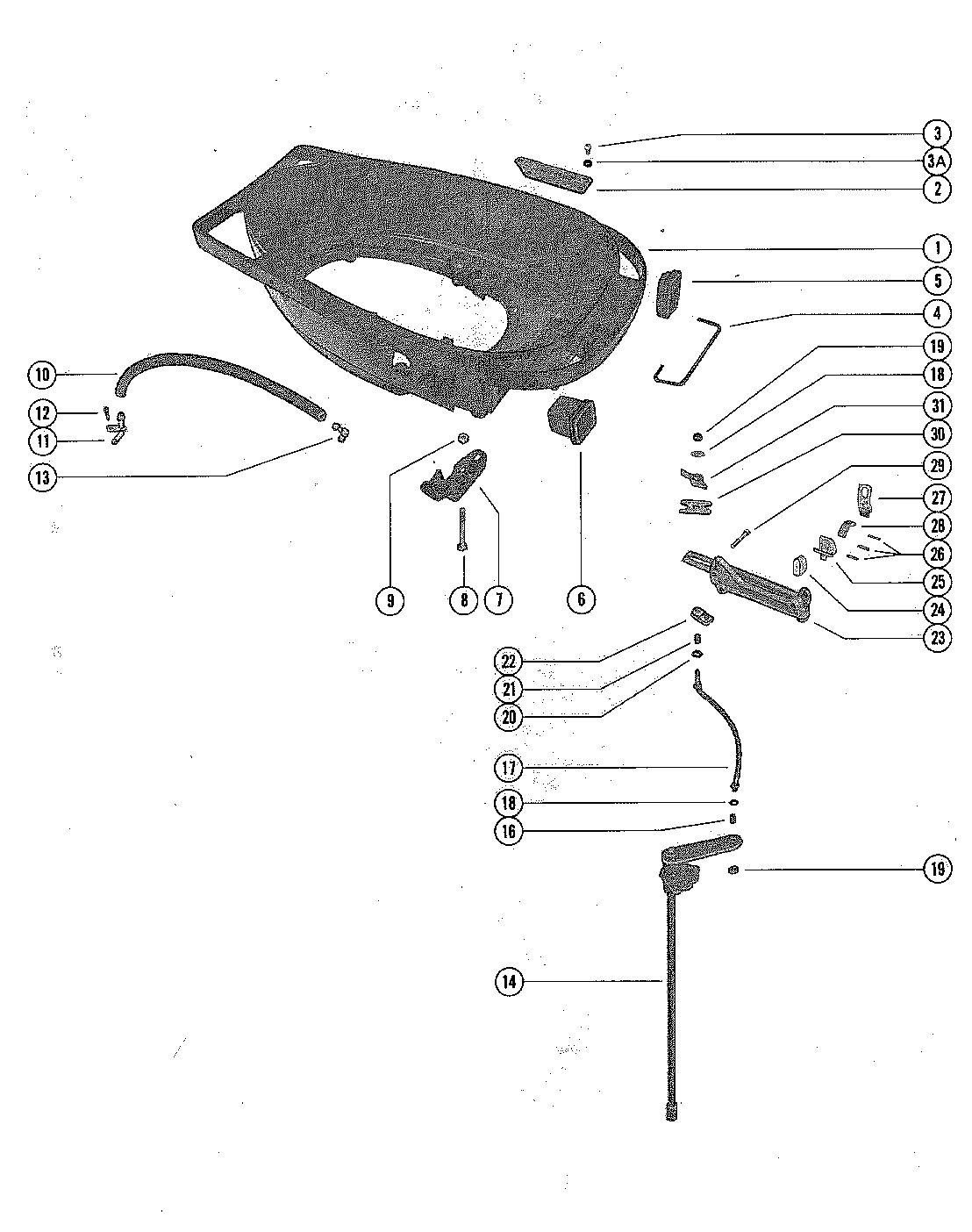 MARINER MARINER 85 BOTTOM COWL AND SHIFT LINKAGE