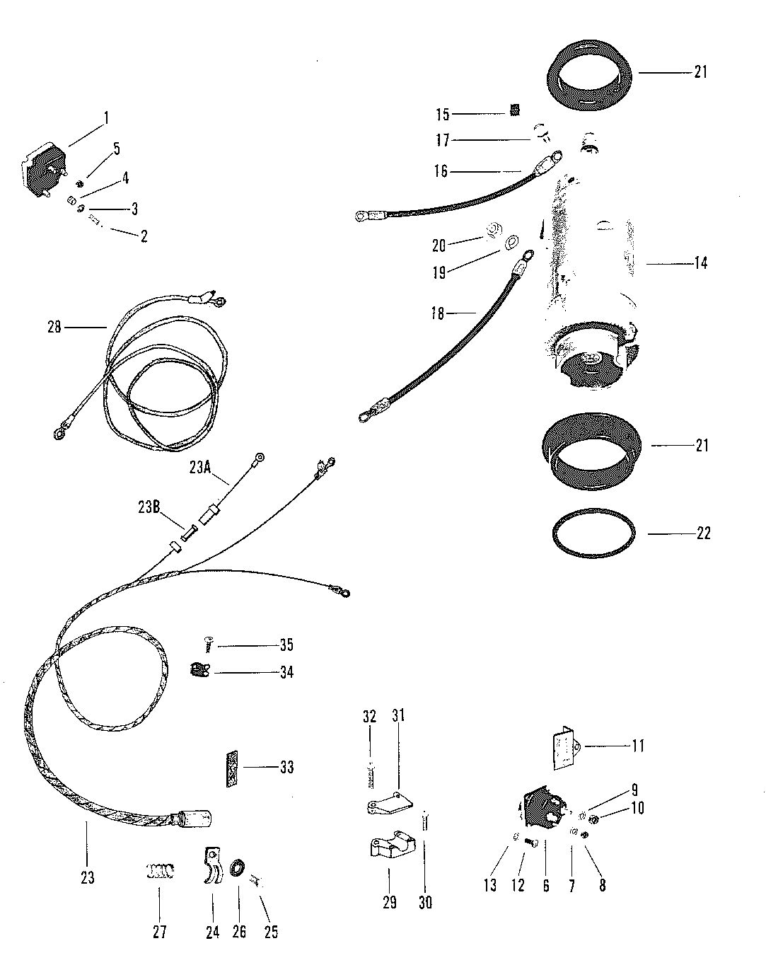 MARINER MARINER 70 STARTER MOTOR, STARTER SOLENOID, RECTIFIER