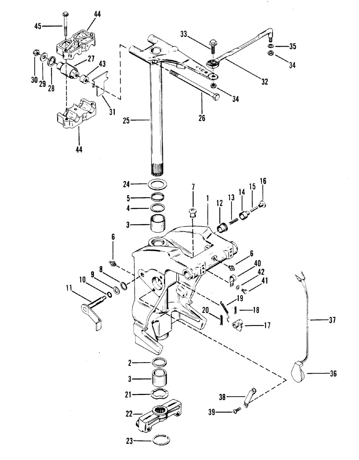 MERCURY 3.4 LITRE SWIVEL BRACKET AND STEERING ARM