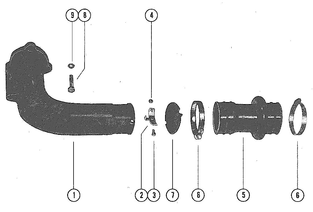 MERCRUISER 140 ENGINE EXHAUST ELBOW ASSEMBLY