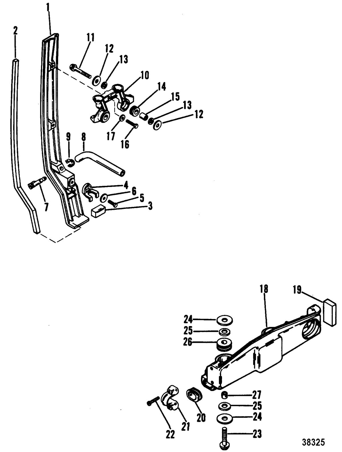 MERCURY/MARINER 70/75/80/90 HP (3 CYLINDER) COWL MOUNTING BRACKETS