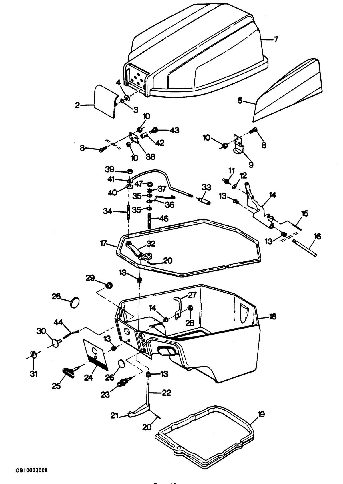 CHRYSLER 15 H.P. OUTBOARD MOTOR Engine Cover and Support Plate