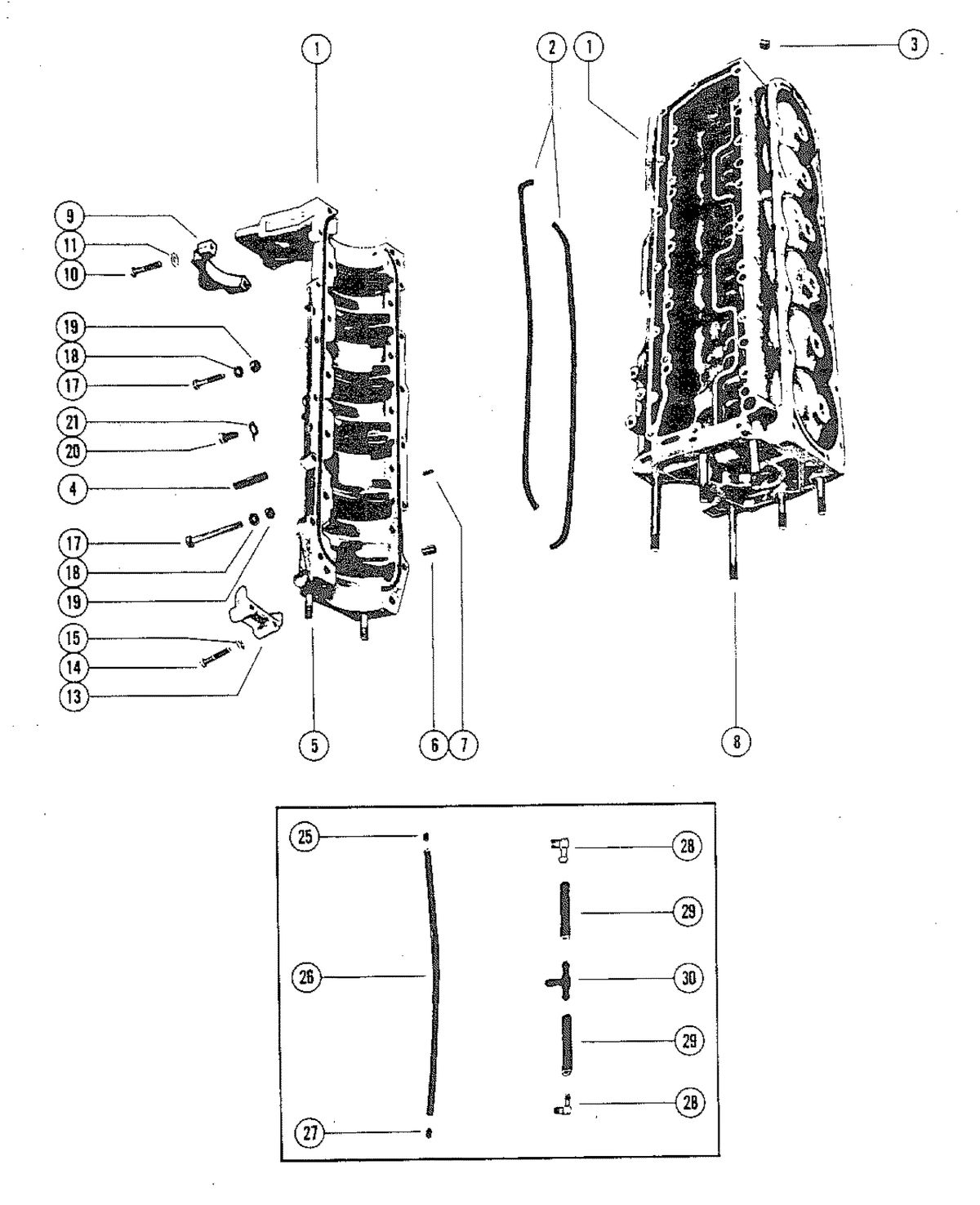 MERCURY MERC 115 CYLINDER BLOCK AND CRANKCASE ASSEMBLY