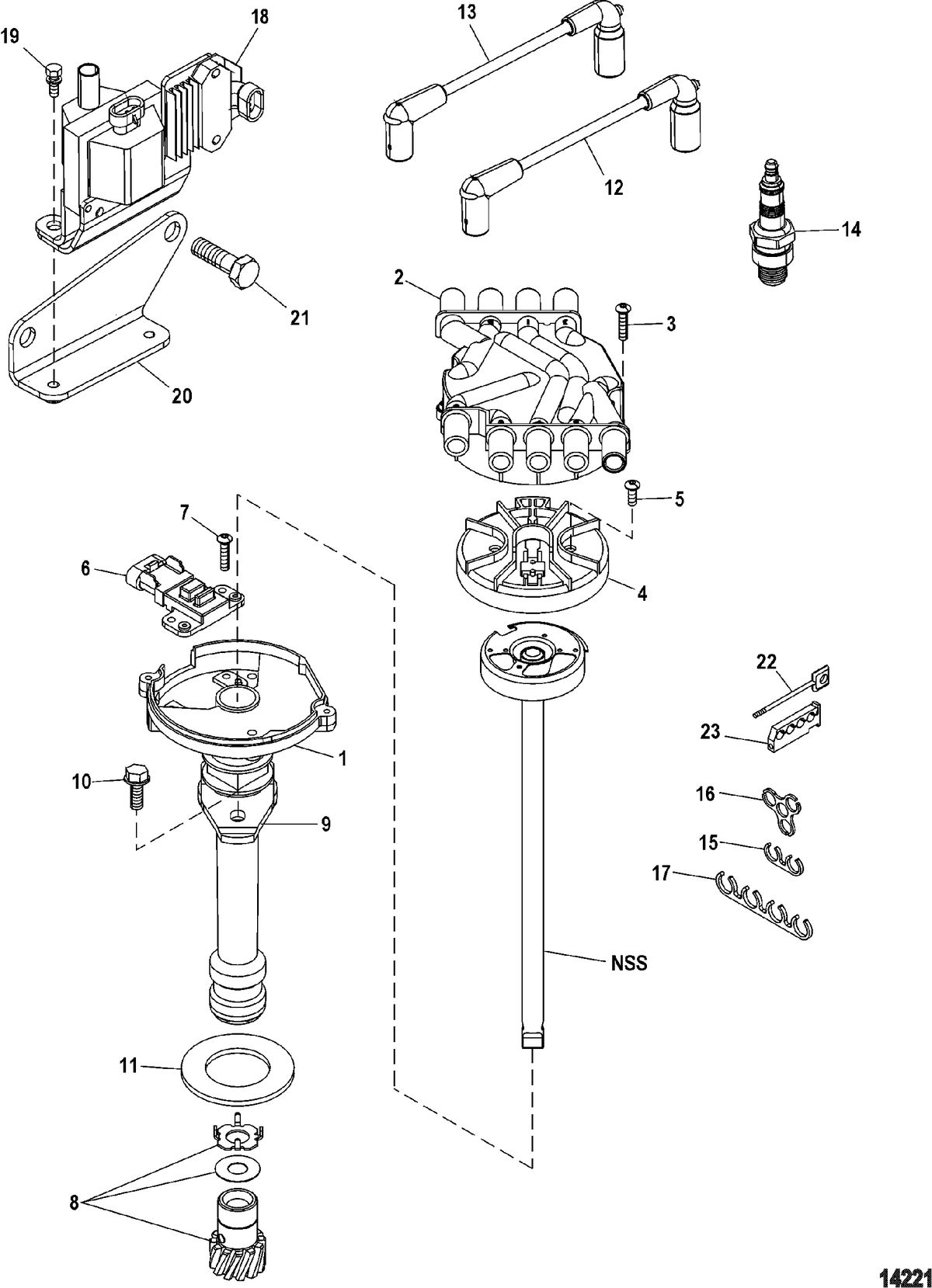 MERCRUISER 350 MAG (MPI)SKI Distributor And Ignition Components