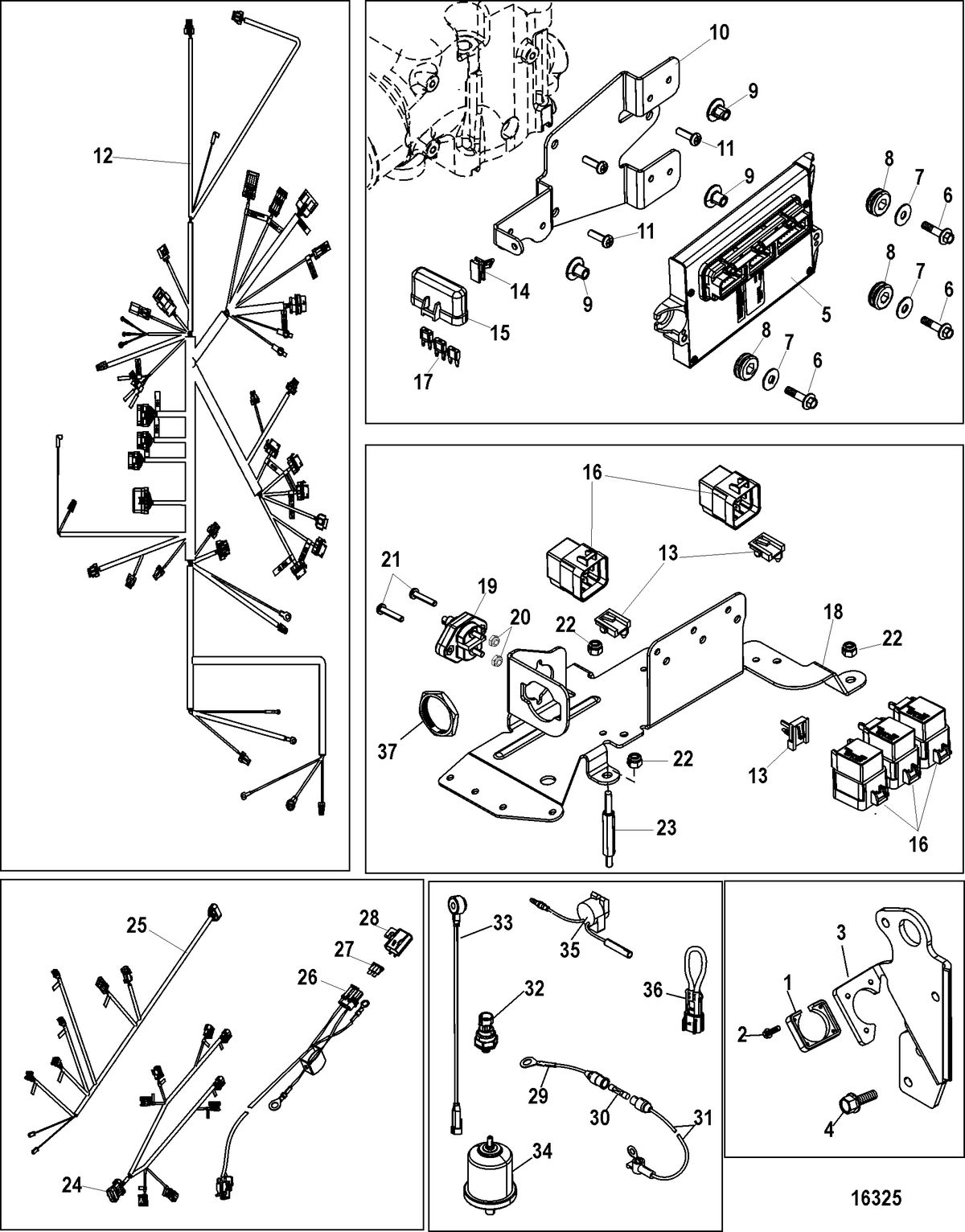 MERCRUISER 350 MAG MX 6.2L MPI INBOARD Electrical Components(Digital Throttle and Shift)