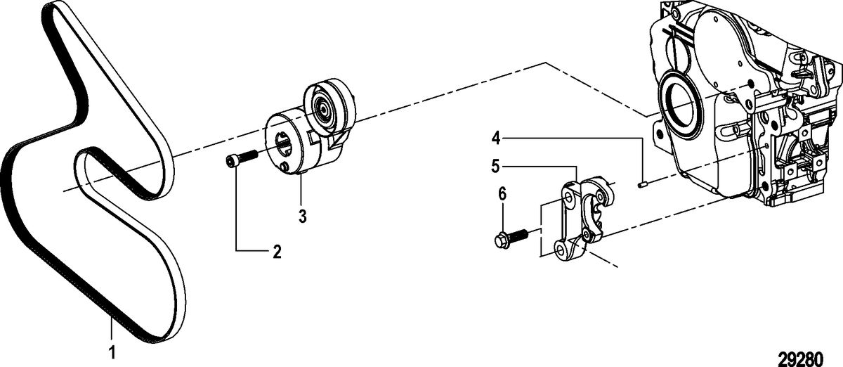 MERCRUISER CUMMINS/MERCRUISER DIESEL QSD-4.2L Front Dress