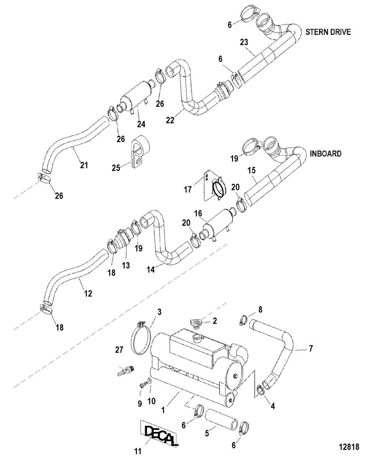 MERCRUISER CUMMINS/MERCRUSER DIESEL4.2L/300 Heat Exchanger and Hoses