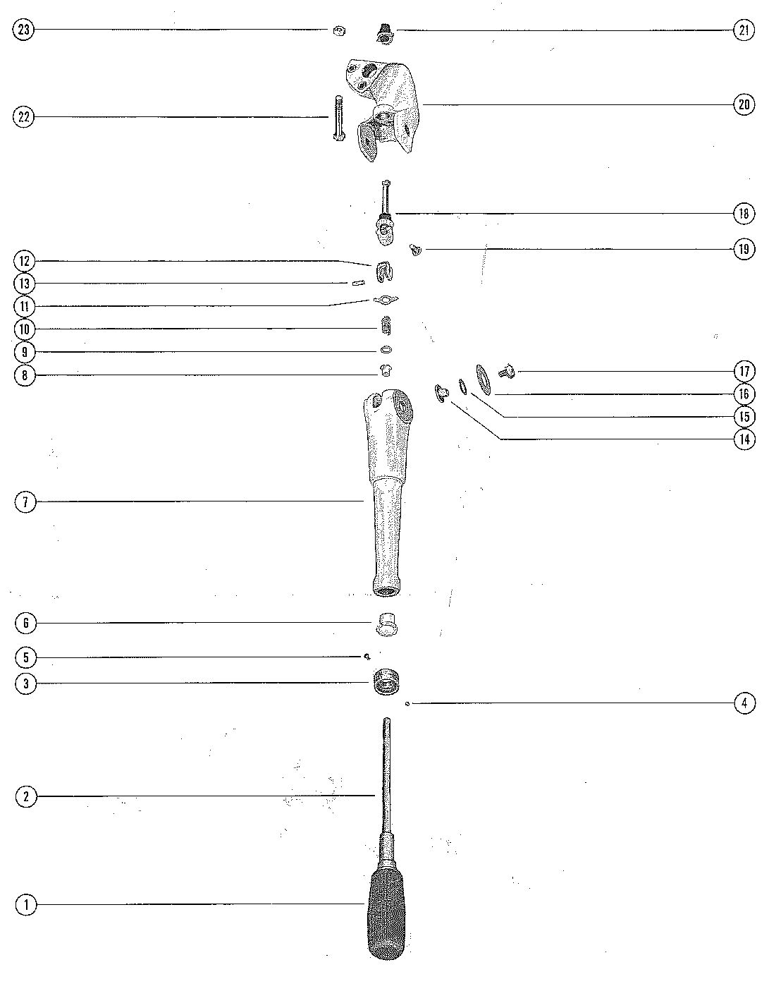 MERCURY MERC 200 STEERING HANDLE ASSEMBLY