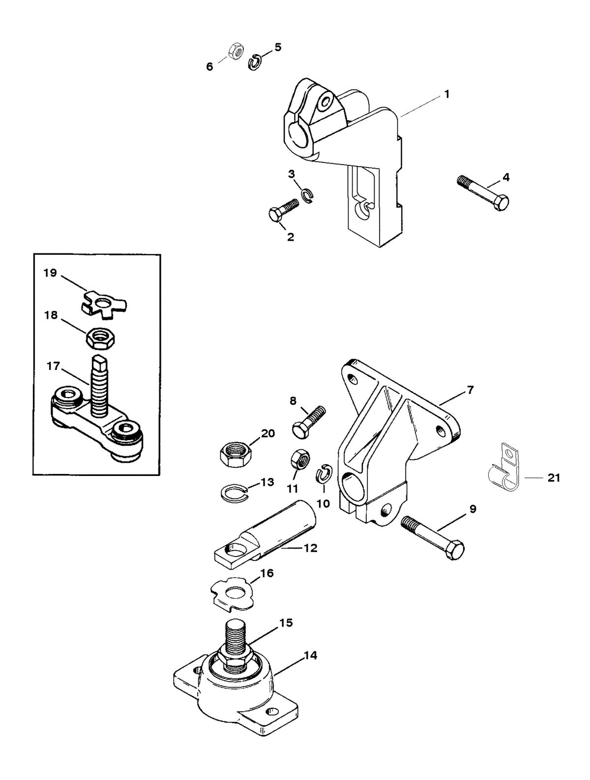 MERCRUISER 350 MAGNUM TOURNAMENT SKI (CARB) TRANSMISSION AND ENGINE MOUNTING