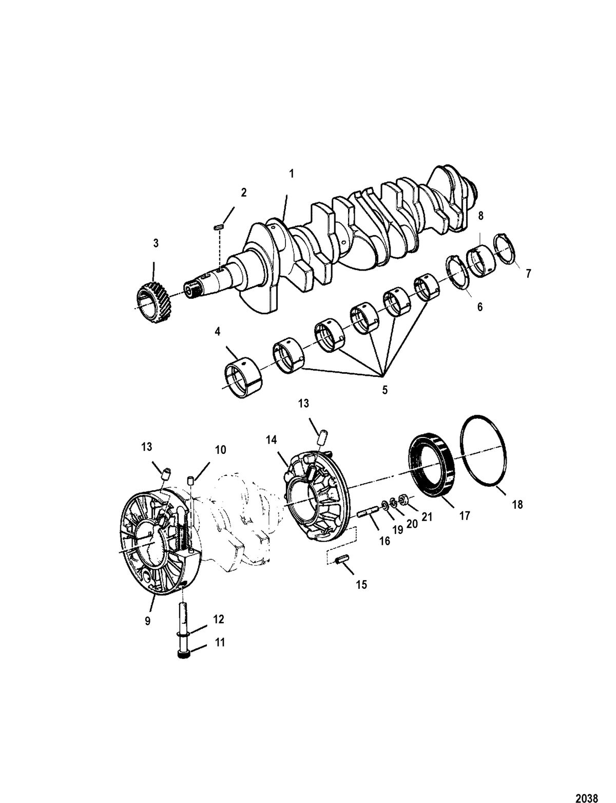 MERCRUISER D4.2L-300 D-TRONIC DIESEL CRANKSHAFT