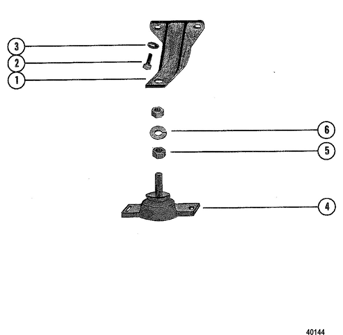 MERCRUISER 260 ENGINE (G.M.) ENGINE MOUNTING