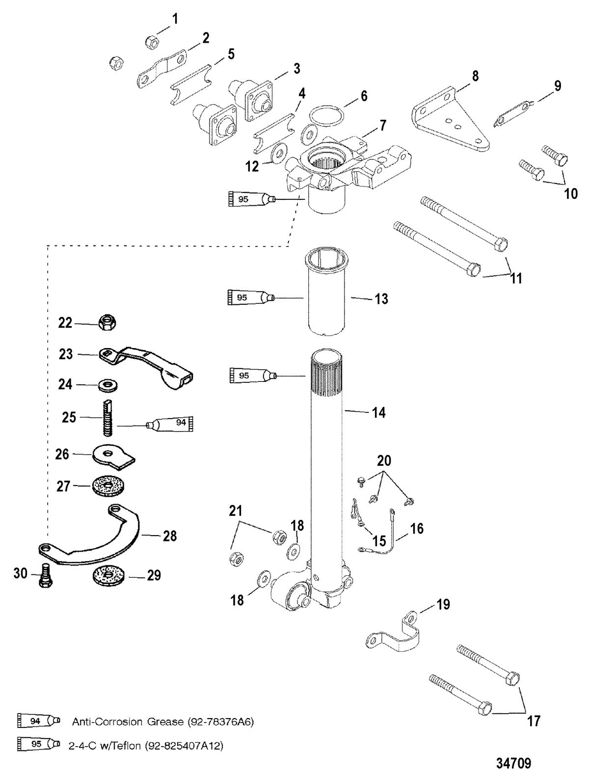 MERCURY/MARINER 40 ITALY/45 BODENSEE 50/50 BIGFOOT 4-STROKE Steering Arm