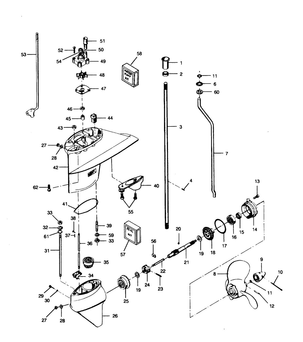 FORCE FORCE 1991 35 H.P. "A" MODELS GEAR HOUSING